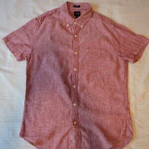 J. Crew Factory Slim Plaid short-sleeve linen-cotton shirts (3)